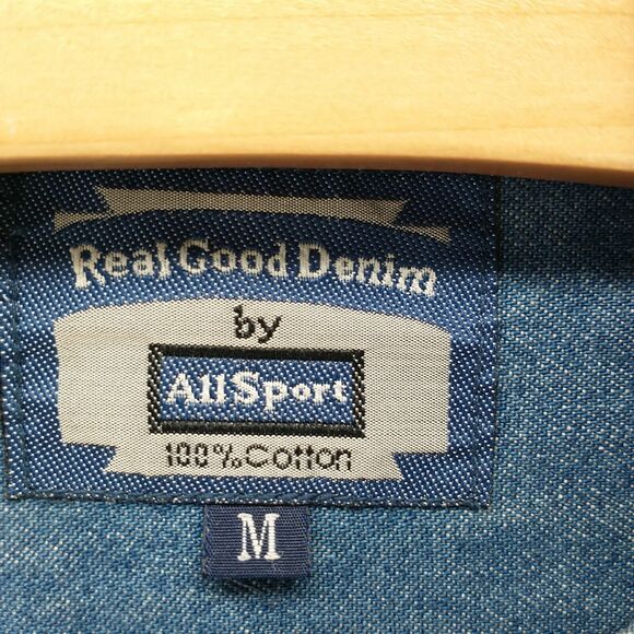 Real Good Denim Women's Jean Jacket Blue Medium Long Sleeve Button Front Vintage - Picture 9 of 12